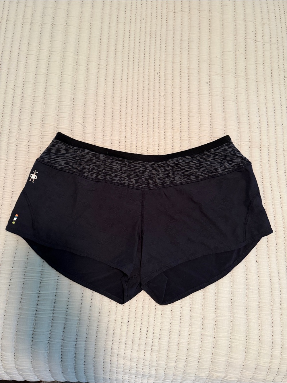 Smartwool Women’s Black Athletic Shorts with Patterned Waistband